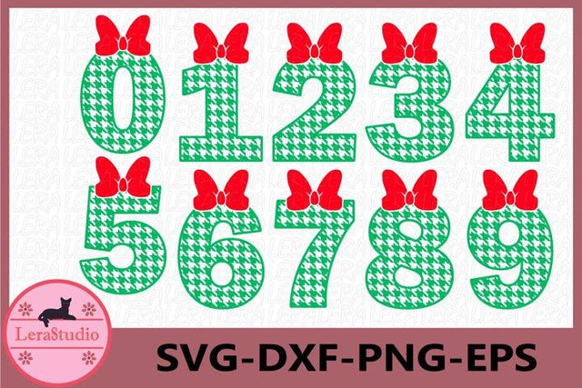 Numbers with Bow Svg SVG Lerastudio 