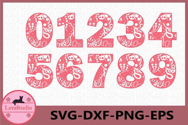 Numbers Zentangle svg SVG Lerastudio 