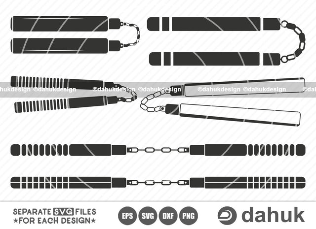 Nunchucks svg, Nunchucks icons, Martial Arts Svg, Nunchucks Clipart, Nunchucks Ninja Weapon Karate belt, Cut file for silhouette, svg, eps, dxf, png, clipart cricut design space, vinyl cut files SVG dahukdesign 