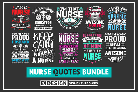 Nurse 10 quotes t shirt bundle SVG uniquesvg99 