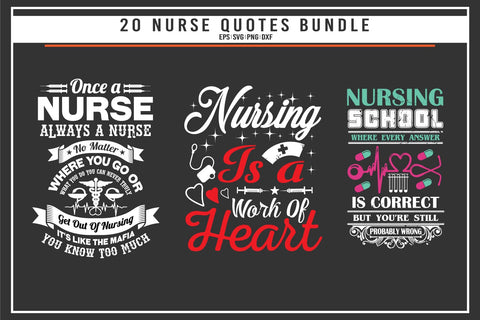 Nurse 20 quotes t shirt bundle SVG uniquesvg99 