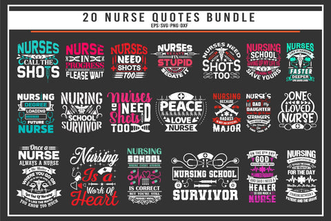 Nurse 20 quotes t shirt bundle SVG uniquesvg99 