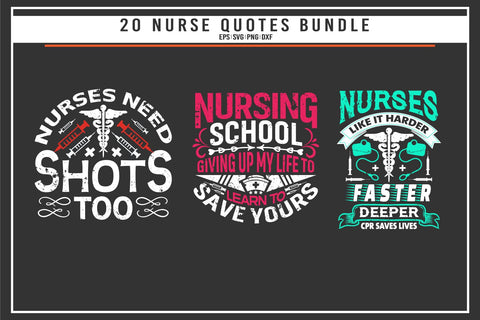 Nurse 20 quotes t shirt bundle SVG uniquesvg99 