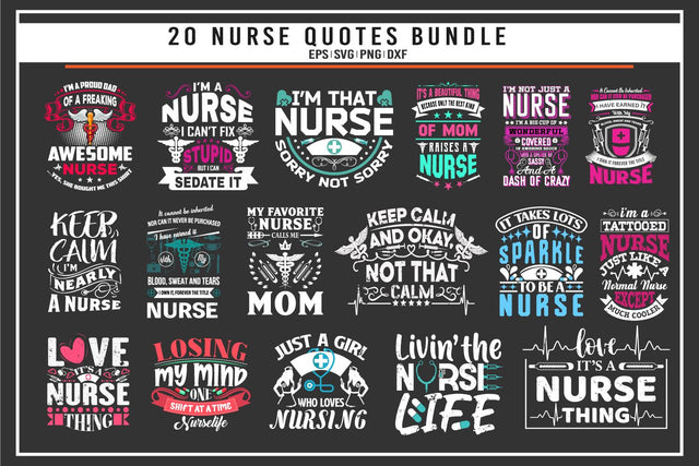 Nurse 20 quotes t shirt bundle SVG uniquesvg99 