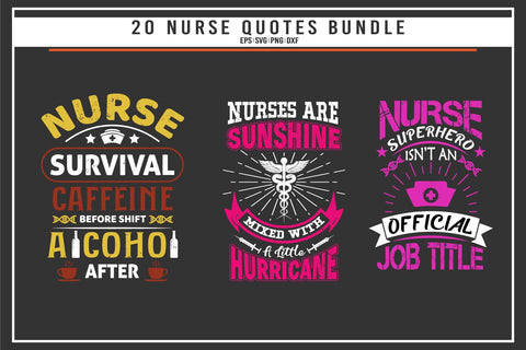 Nurse 20 quotes t shirt bundle SVG uniquesvg99 