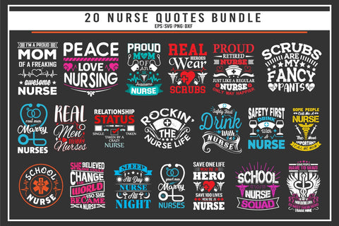 Nurse 20 quotes t shirt bundle SVG uniquesvg99 