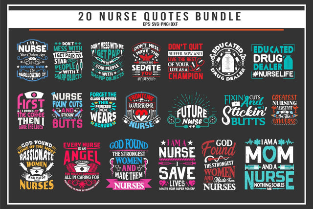 Nurse 20 quotes t shirt bundle SVG uniquesvg99 