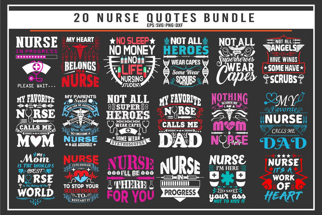 Nurse 20 quotes t shirt bundle SVG uniquesvg99 