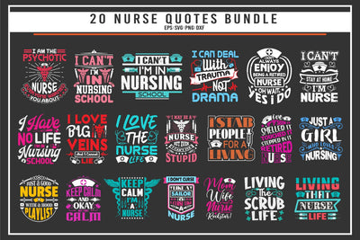 Nurse 20 quotes t shirt bundle SVG uniquesvg99 