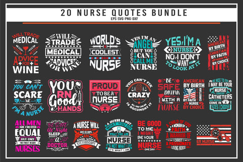 Nurse 20 quotes t shirt bundle SVG uniquesvg99 