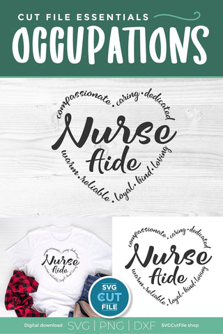 Nurse aide svg, nurse aid svg, Nursing svg, nurse appreciation svg, heart shape svg, Nurse svg, stethoscope svg, heart svg, healthcare svg SVG SVG Cut File 