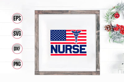 Nurse American Flag Quotes SVG Design. SVG uniquesvg99 