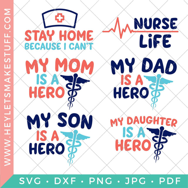 Nurse and Healthcare Worker Bundle SVG Hey Let's Make Stuff 