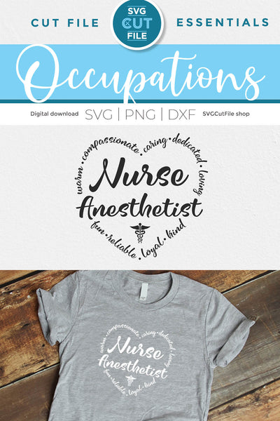 Nurse Anesthetist svg-CRNA design SVG SVG Cut File 