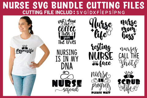Nurse Bundle SVG DXF PNG EPS Cutting Files SVG md faruk hossain 