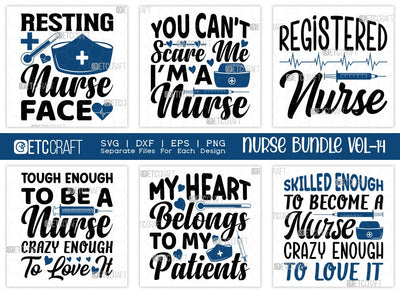 Nurse Bundle Vol-14 | Resting Nurse Face Svg | Registered Nurse Svg | My Heart Belongs To My Patients Svg | You Can't Scare Me I'm A Nurse Svg | Nurse Quote Design SVG ETC Craft 