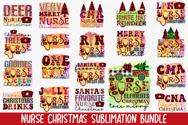 Nurse Christmas Sublimation Bundle Sublimation Rupkotha 