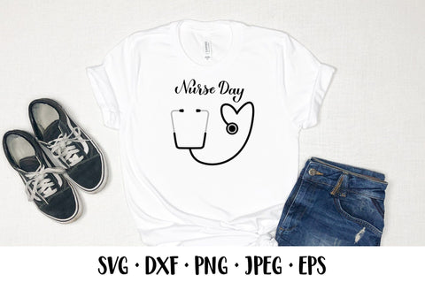 Nurse Day hand lettered SVG with stethoscope. Gift for nurse SVG LaBelezoka 
