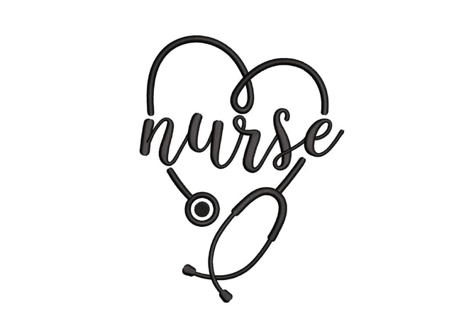 Nurse Embroidery Design, Stethoscope Embroidery File, 3 sizes, Instant download Embroidery/Applique DESIGNS Nino Nadaraia 