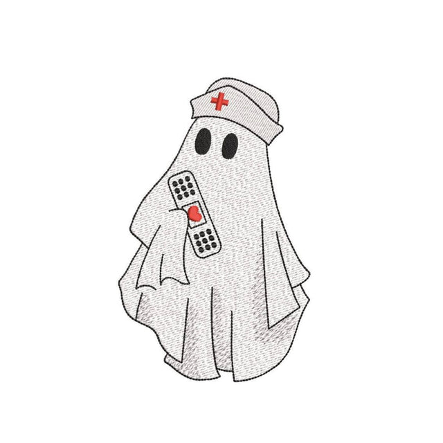 Nurse Ghost Embroidery Design, Halloween Machine Embroidery Design, 3 sizes, Instant Download Embroidery/Applique DESIGNS Nino Nadaraia 