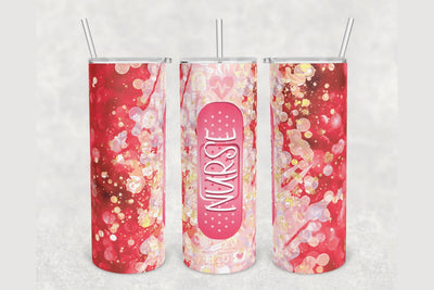 Nurse Gift Nursing Tumbler sublimation design 20 oz skinny tumbler wrap Sublimation BambinaCreations 