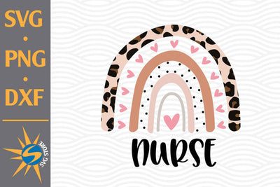 Nurse Hand Drawn Rainbow Leopard SVG, PNG, DXF Digital Files Include SVG SVGStoreShop 