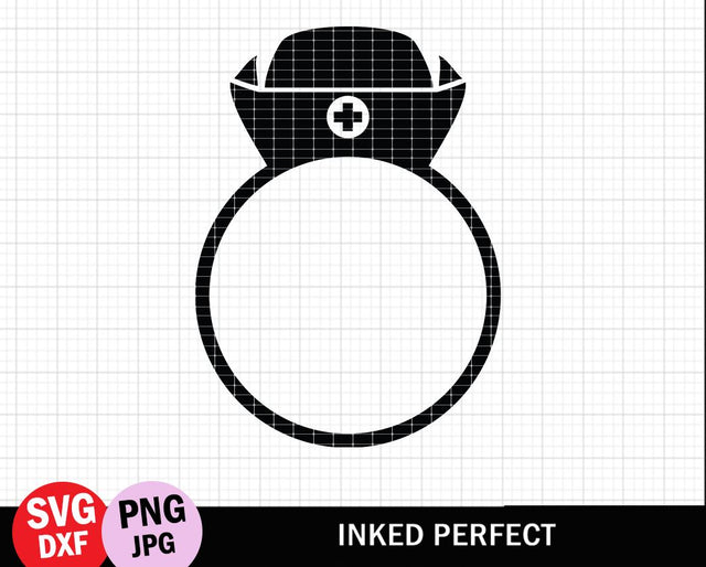 Nurse Hat Circle Monogram SVG Inked Perfect 