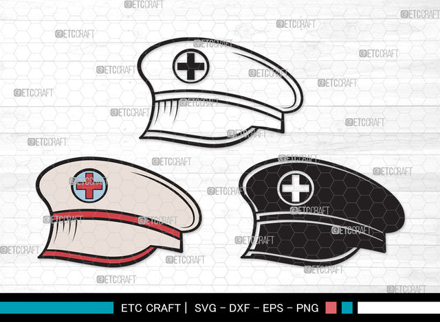 Nurse Hat Clipart SVG, Medical Nurse Hat Svg, Nurses Cap Svg, Cap Svg, Medical Hat Svg, Hospital Uniform Svg, Nurse Svg, Nurse Life Svg, Nurse Hat Clipart SVG ETC Craft 