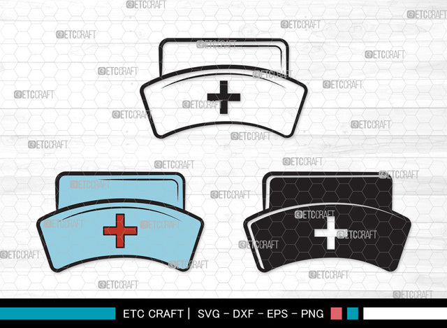 Nurse Hat Clipart SVG, Medical Nurse Hat Svg, Nurses Cap Svg, Cap Svg, Medical Hat Svg, Hospital Uniform Svg, Nurse Svg, Nurse Life Svg, Nurse Hat Clipart SVG ETC Craft 