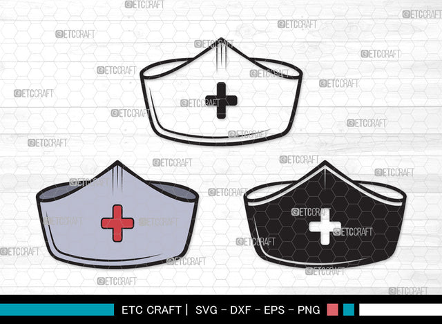 Nurse Hat Clipart SVG, Medical Nurse Hat Svg, Nurses Cap Svg, Cap Svg, Medical Hat Svg, Hospital Uniform Svg, Nurse Svg, Nurse Life Svg, Nurse Hat Clipart SVG ETC Craft 