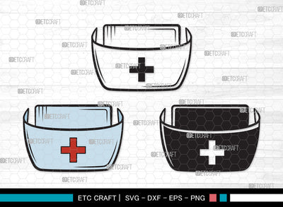 Nurse Hat Clipart SVG, Medical Nurse Hat Svg, Nurses Cap Svg, Cap Svg, Medical Hat Svg, Hospital Uniform Svg, Nurse Svg, Nurse Life Svg, Nurse Hat Clipart SVG ETC Craft 