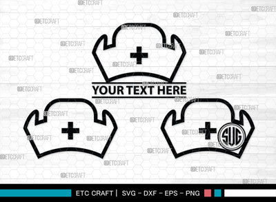 Nurse Hat Monogram, Nurse Hat Silhouette, Nurse Hat SVG, Medical Nurse Hat Svg, Hospital Uniform Svg, Cap Svg, SB00153 SVG ETC Craft 