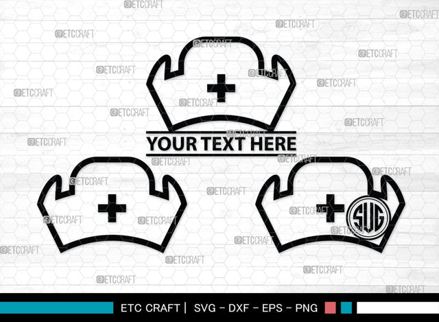 Nurse Hat Monogram, Nurse Hat Silhouette, Nurse Hat SVG, Medical Nurse Hat Svg, Hospital Uniform Svg, Cap Svg, SB00153 SVG ETC Craft 