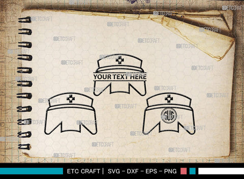 Nurse Hat Monogram, Nurse Hat Silhouette, Nurse Hat SVG, Medical Nurse Hat Svg, Hospital Uniform Svg, Cap Svg, SB00153 SVG ETC Craft 