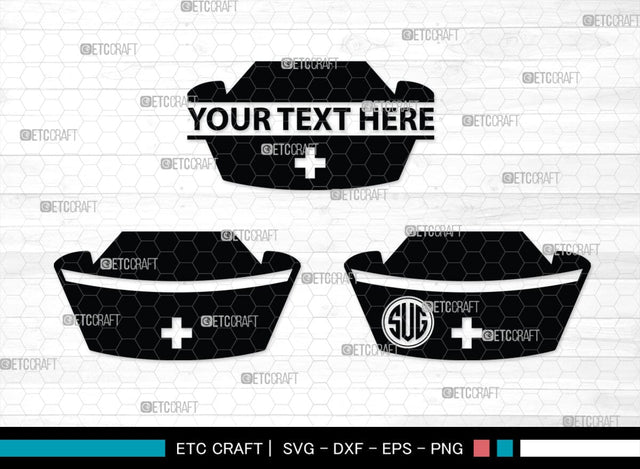 Nurse Hat Monogram, Nurse Hat Silhouette, Nurse Hat SVG, Medical Nurse Hat Svg, Hospital Uniform Svg, Cap Svg, SB00153 SVG ETC Craft 