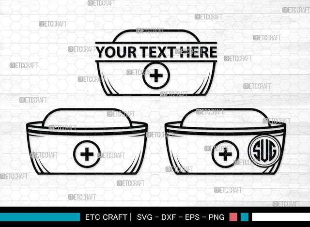 Nurse Hat Monogram, Nurse Hat Silhouette, Nurse Hat SVG, Medical Nurse Hat Svg, Hospital Uniform Svg, Cap Svg, SB00153 SVG ETC Craft 