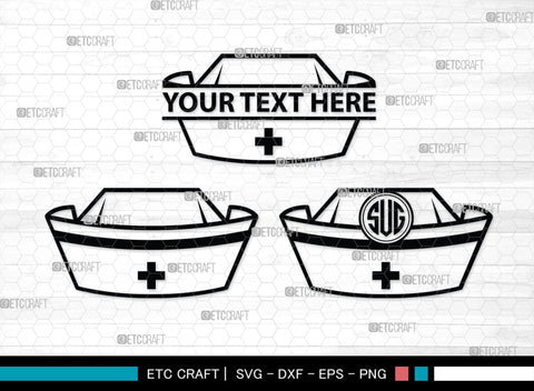 Nurse Hat Monogram, Nurse Hat Silhouette, Nurse Hat SVG, Medical Nurse Hat Svg, Hospital Uniform Svg, Cap Svg, SB00153 SVG ETC Craft 