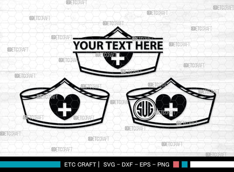 Nurse Hat Monogram, Nurse Hat Silhouette, Nurse Hat SVG, Medical Nurse Hat Svg, Hospital Uniform Svg, Cap Svg, SB00153 SVG ETC Craft 