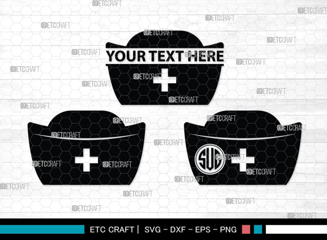 Nurse Hat Monogram, Nurse Hat Silhouette, Nurse Hat SVG, Medical Nurse Hat Svg, Hospital Uniform Svg, Cap Svg, SB00153 SVG ETC Craft 