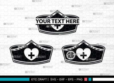 Nurse Hat Monogram, Nurse Hat Silhouette, Nurse Hat SVG, Medical Nurse Hat Svg, Hospital Uniform Svg, Cap Svg, SB00153 SVG ETC Craft 