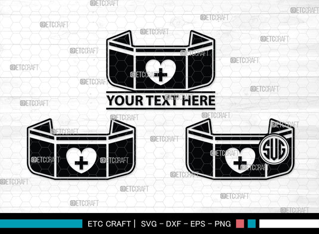 Nurse Hat Monogram, Nurse Hat Silhouette, Nurse Hat SVG, Medical Nurse Hat Svg, Hospital Uniform Svg, Cap Svg, SB00153 SVG ETC Craft 