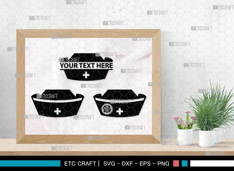 Nurse Hat Monogram, Nurse Hat Silhouette, Nurse Hat SVG, Medical Nurse Hat Svg, Hospital Uniform Svg, Cap Svg, SB00153 SVG ETC Craft 