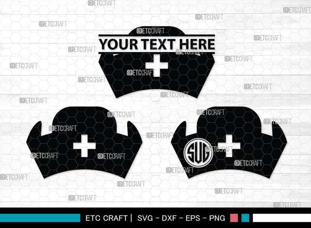 Nurse Hat Monogram, Nurse Hat Silhouette, Nurse Hat SVG, Medical Nurse Hat Svg, Hospital Uniform Svg, Cap Svg, SB00153 SVG ETC Craft 