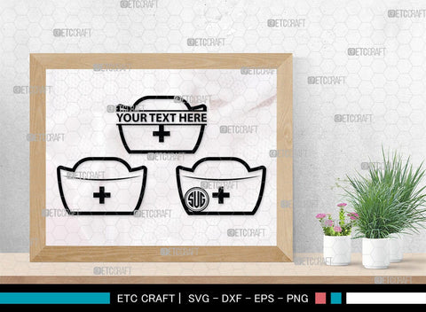 Nurse Hat Monogram, Nurse Hat Silhouette, Nurse Hat SVG, Medical Nurse Hat Svg, Hospital Uniform Svg, Cap Svg, SB00153 SVG ETC Craft 