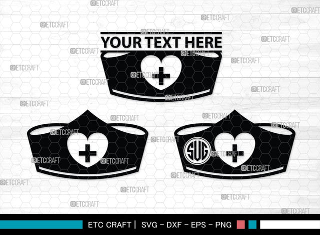 Nurse Hat Monogram, Nurse Hat Silhouette, Nurse Hat SVG, Medical Nurse Hat Svg, Hospital Uniform Svg, Cap Svg, SB00153 SVG ETC Craft 