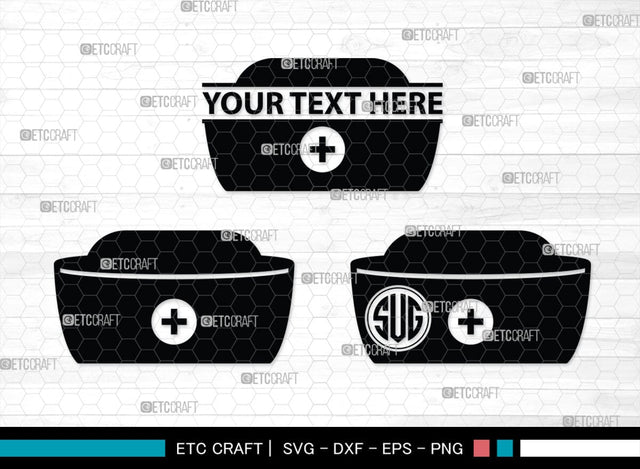 Nurse Hat Monogram, Nurse Hat Silhouette, Nurse Hat SVG, Medical Nurse Hat Svg, Hospital Uniform Svg, Cap Svg, SB00153 SVG ETC Craft 