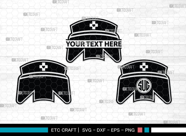 Nurse Hat Monogram, Nurse Hat Silhouette, Nurse Hat SVG, Medical Nurse Hat Svg, Hospital Uniform Svg, Cap Svg, SB00153 SVG ETC Craft 