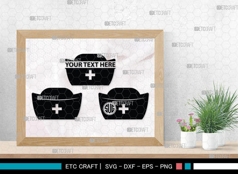 Nurse Hat Monogram, Nurse Hat Silhouette, Nurse Hat SVG, Medical Nurse Hat Svg, Hospital Uniform Svg, Cap Svg, SB00153 SVG ETC Craft 