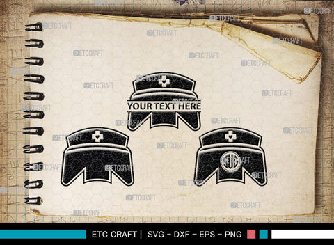 Nurse Hat Monogram, Nurse Hat Silhouette, Nurse Hat SVG, Medical Nurse Hat Svg, Hospital Uniform Svg, Cap Svg, SB00153 SVG ETC Craft 