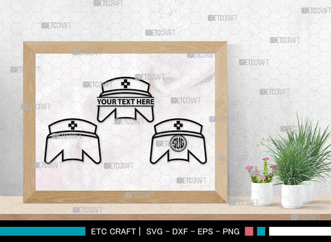 Nurse Hat Monogram, Nurse Hat Silhouette, Nurse Hat SVG, Medical Nurse Hat Svg, Hospital Uniform Svg, Cap Svg, SB00153 SVG ETC Craft 